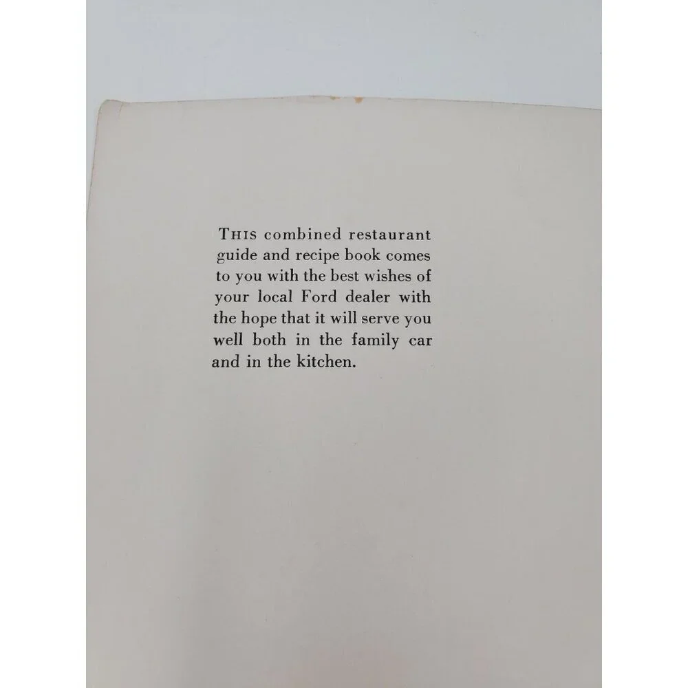 The Ford Treasury Of Favorite Recipes from Famous Eating Places - 1950